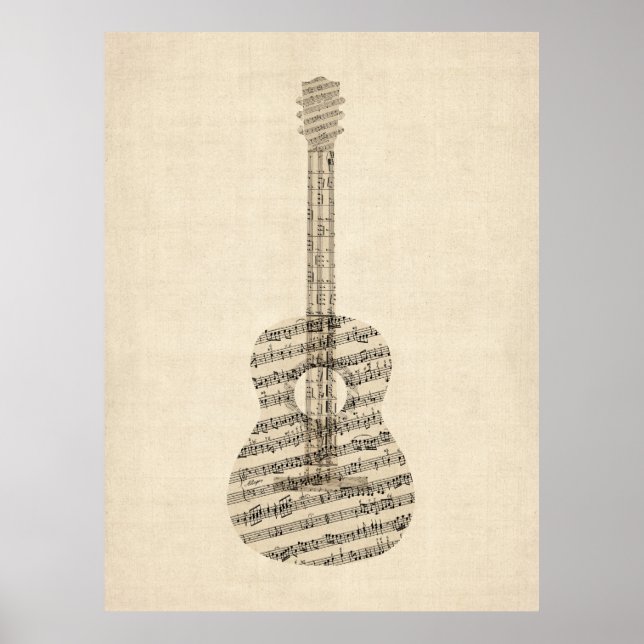 Acoustic Guitar Old Lakan Music Poster (Framsidan)
