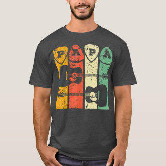 Acoustic Guitar Pappa Vintage Funny Guitar Älskare T Shirt