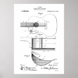 Acoustic Guitar Patent Poster