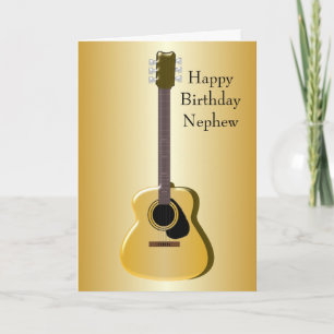 Acoustic Guitar Personlig Nephew Birthday Kort