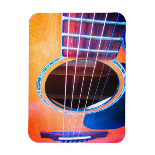 Acoustic Guitar Perspective Färg of Music Magnet