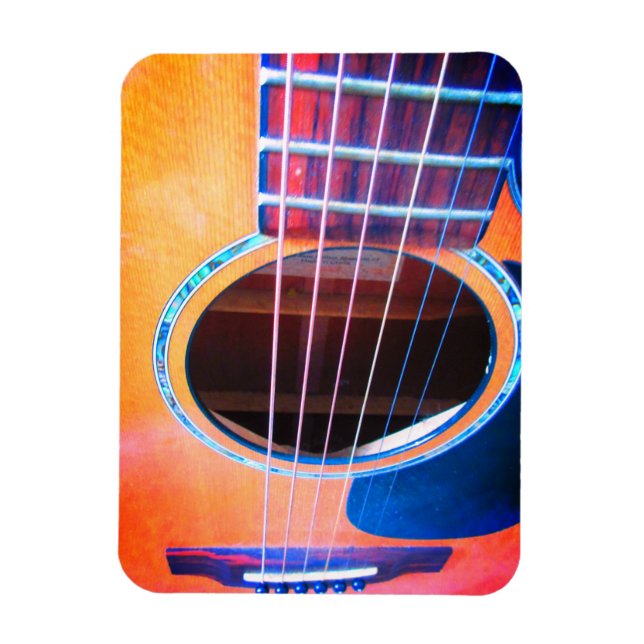 Acoustic Guitar Perspective Färg of Music Magnet (Vertikal)