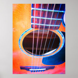 Acoustic Guitar Perspective Färg of Music Poster