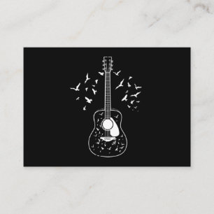Acoustic Guitar Player Birds Music Teacher Musicia Visitkort