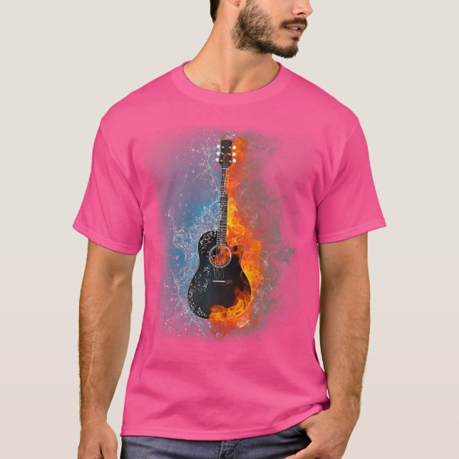 Acoustic Guitar Player Coola Musician Acoustic Gui T Shirt (Framsida)