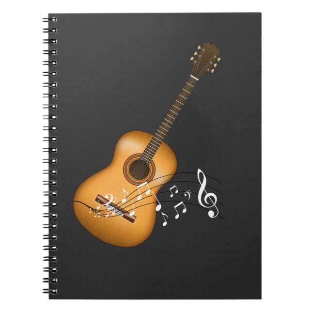 Acoustic Guitar Player Musik noter Art Musician Anteckningsbok (Framsidan)