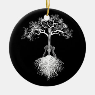 Acoustic Guitar Player Nature Träd Musician Music Julgransprydnad Keramik