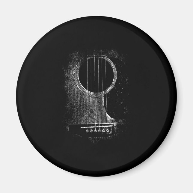 Acoustic Guitar Player Sex String Sten & Roll Magnet (Framsidan)