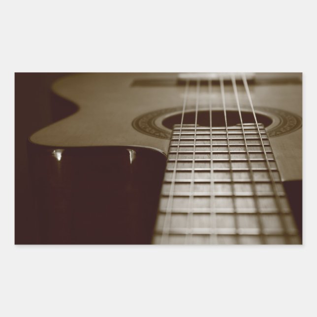 Acoustic Guitar Rektangulärt Klistermärke (Framsida)