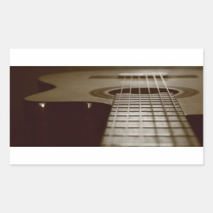 Acoustic Guitar Rektangulärt Klistermärke
