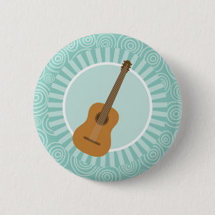Acoustic Guitar Roligt Turcos Swirl Music Knapp