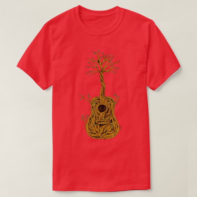 Acoustic Guitar Shirt Livets träd Guitar Player G T Shirt (Design framsida)
