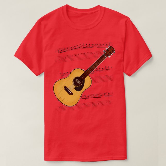 Acoustic Guitar Tab Guitarist Music Notation Music T Shirt (Design framsida)