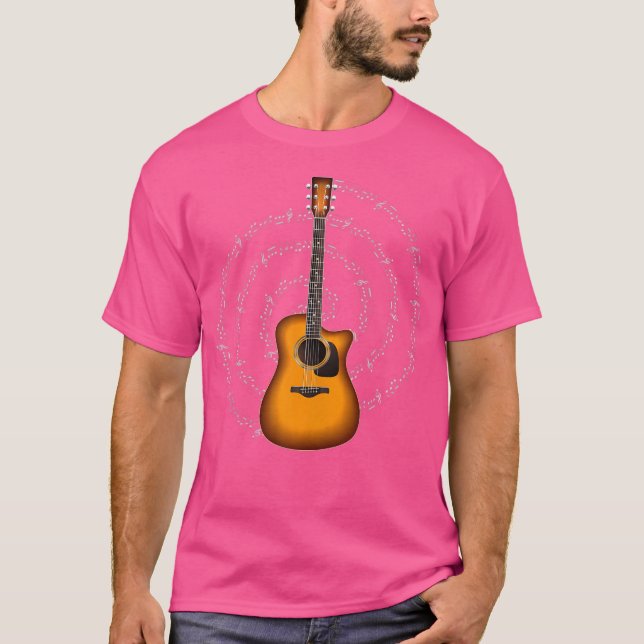 Acoustic Guitar ThBäste Guitarist T Shirt (Framsida)