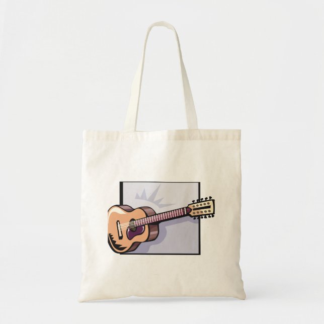 Acoustic Guitar Tote Bag Tygkasse (Framsidan)