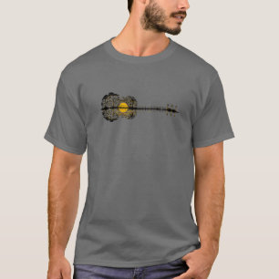 Acoustic Guitar Träd landcape Sunset Art Music Lo T Shirt
