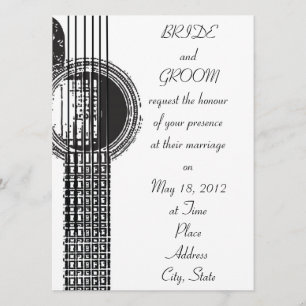 Acoustic Guitar Wedding bjudande Inbjudningar
