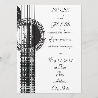 Acoustic Guitar Wedding bjudande Inbjudningar