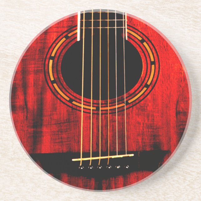 Acoustic Guitar Wooden Music Underlägg (Framsidan)