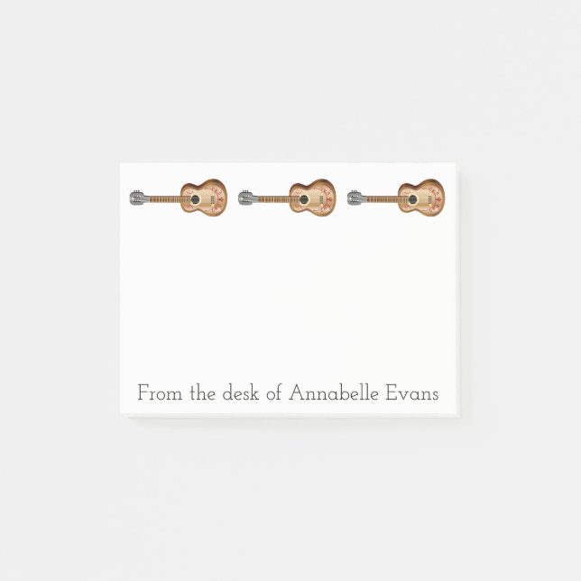 Acoustic Mexican Guitars Personalize Post-it Block (Framsida)