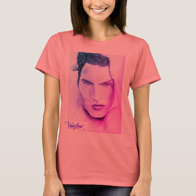 Acqua Di Gio 90-talet Teckning av Venus Leone Dres Tee (Framsida)