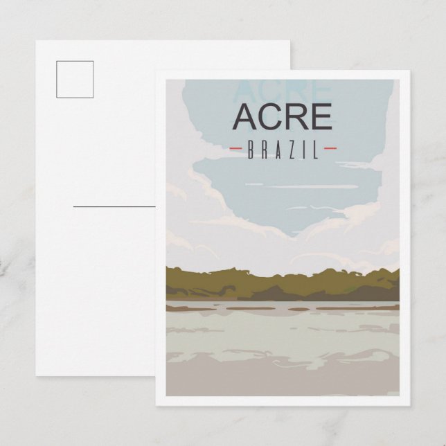 Acre Brazil Art Vintage resor Illustration Vykort (Fram/baksida)