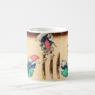 Acrobat Cat, Hiroshige, Ukiyo-e Kaffemugg