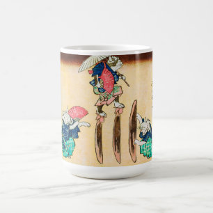 Acrobat Cat, Hiroshige, Ukiyo-e Kaffemugg