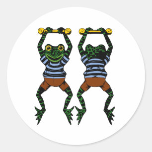 Acrobat Frogs Stickers Runt Klistermärke