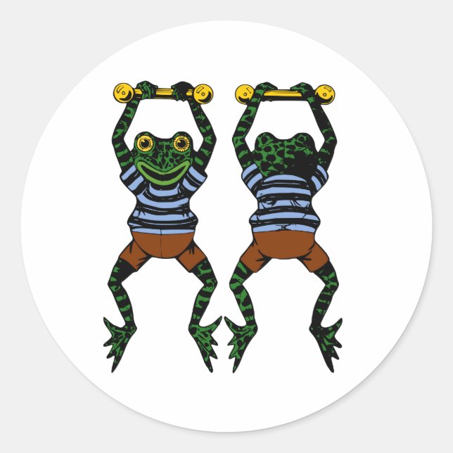Acrobat Frogs Stickers Runt Klistermärke (Framsida)