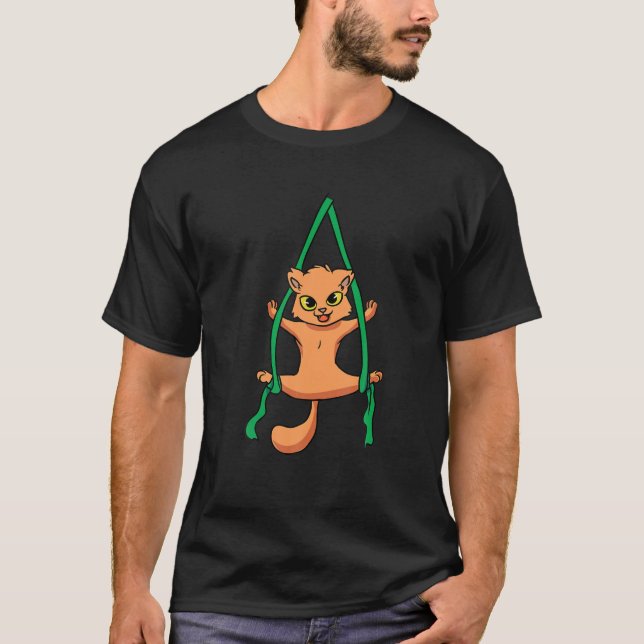 Acrobat Funny Cat Aerialist Silke Dancer T Shirt (Framsida)