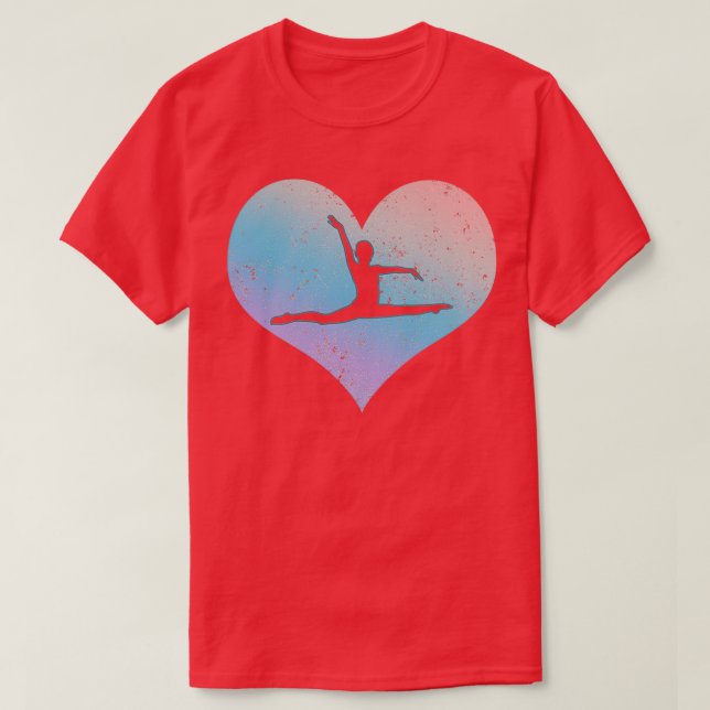 Acrobat Gymnastics Heart Design 1 T Shirt (Design framsida)