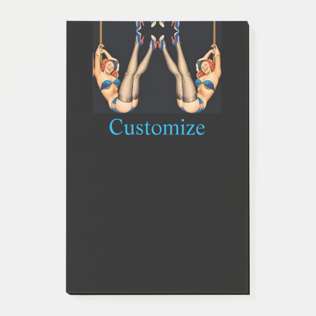 Acrobat Vintage Pinup Thunder_Cove Post-it Block (Framsida)