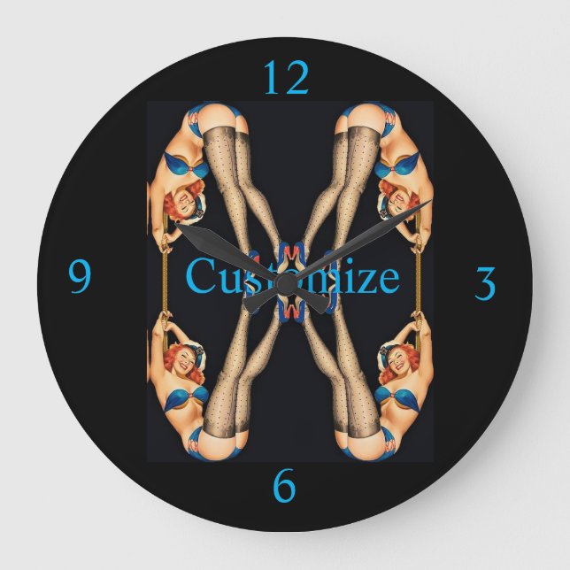 Acrobat Vintage Pinup Thunder_Cove Stor Klocka (Framsida)