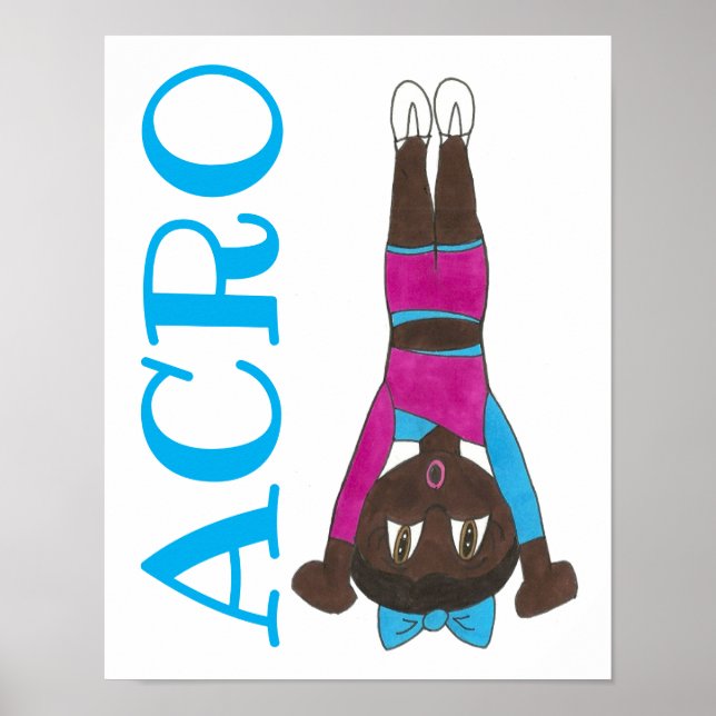 Acrobatics Dance School Studio Teacher Art Poster (Framsidan)