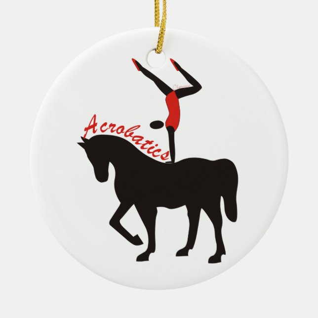 Acrobatics on horseback anpassningsbar ornament (Framsidan)