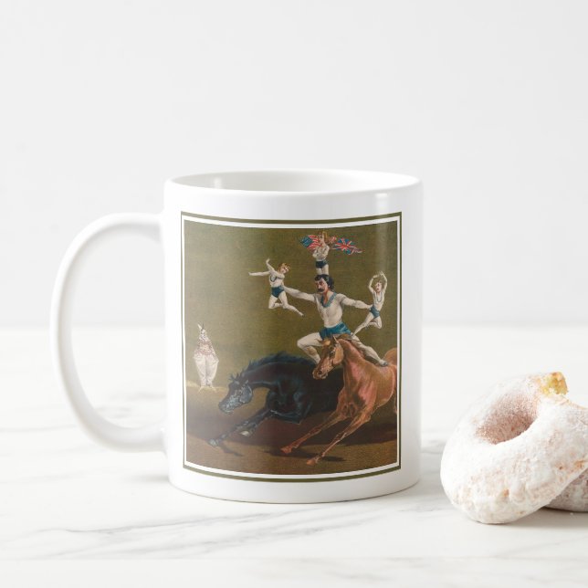 Acrobats On Horseback. Kaffemugg (Med munk)