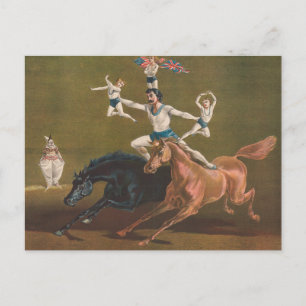 Acrobats On Horseback. Vykort