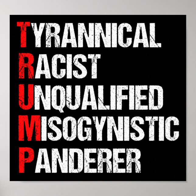 Acronym för antitrump-funktion poster (Framsidan)