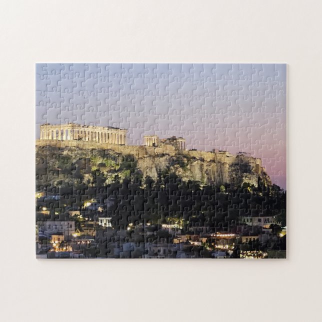 Acropolis at Night Puzzle Pussel (Horisontell)