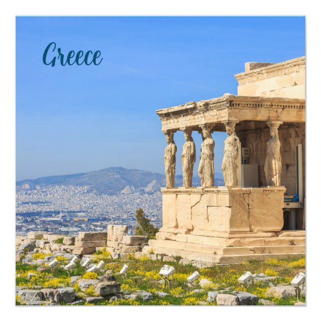 Acropolis backe, Aten, Grekland, fotoutskrift Fototryck (Framsidan)