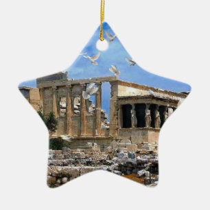 Acropolis Erechtheum Athens Grekland Julgransprydnad Keramik