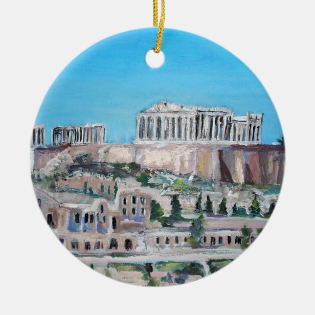 Acropolis Grekland Julgransprydnad Keramik (Framsidan)