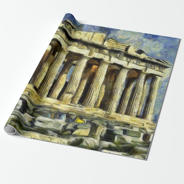 Acropolisen i Athens Presentpapper (Utrullad)