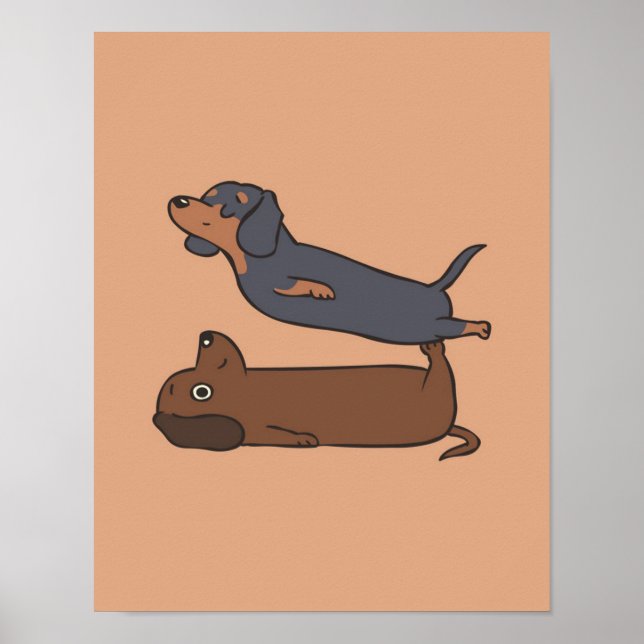 Acroyoga Dachshund | Dachshund Älskare Gift Poster (Framsidan)