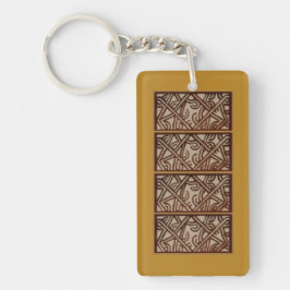 Acrylic Key Fob with Gold Design Nyckelring