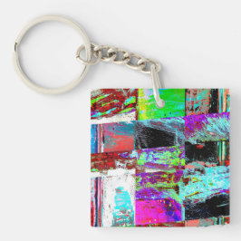Acrylic Keychain – Abstract Grid