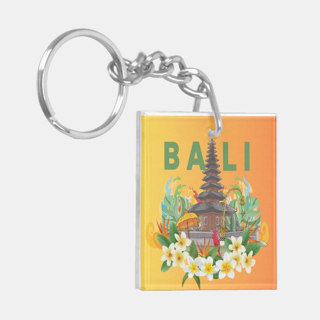Acrylic Keychain - Golden Memories of Bali (Vänstra Framsidan)