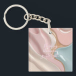 Acrylic keychain in stylish abstract graphic<br><div class="desc">Wrap Easter in something soft and special with the “Easter Blush” gift collection, designed for thoughtful spring and Valentine‑adjacent giving. Fluid swirls of pastel pink, mist blue, blush, soft salmon, beige, and airy lavender flow across keychains, mugs, candles, timepieces, and gift wrap papers, turning everyday objects into little keepsakes of...</div>