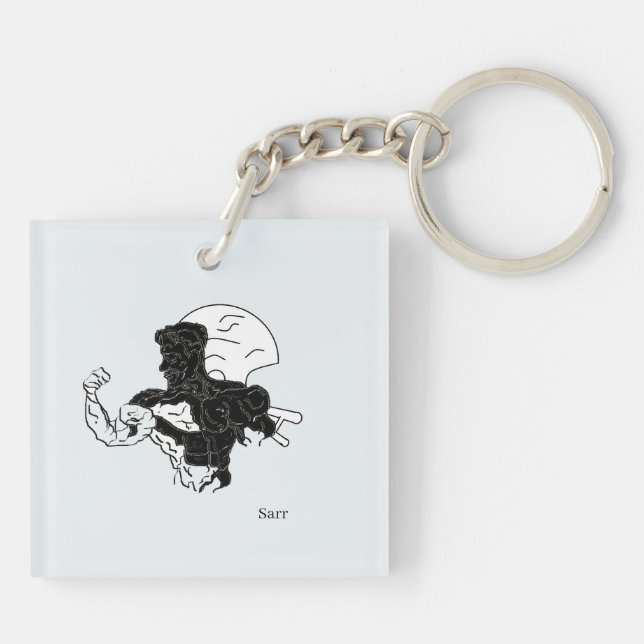 Acrylic Keychain : Man Power (Baksidan)